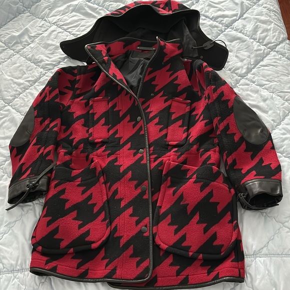 Coach Leather-Trimmed Hooded Coat. - Picture 6 of 16